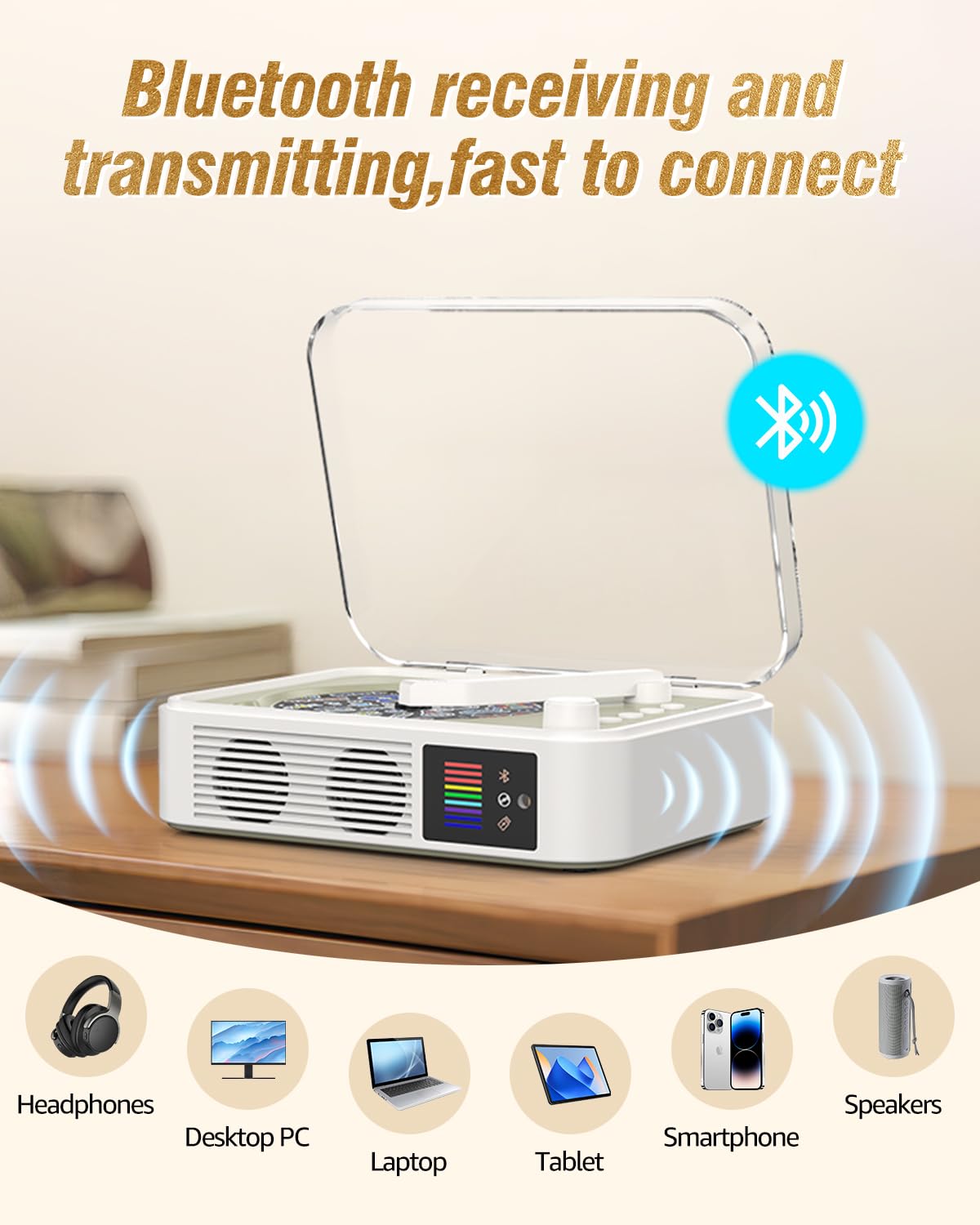 RetroAudio CD Player CD001,White