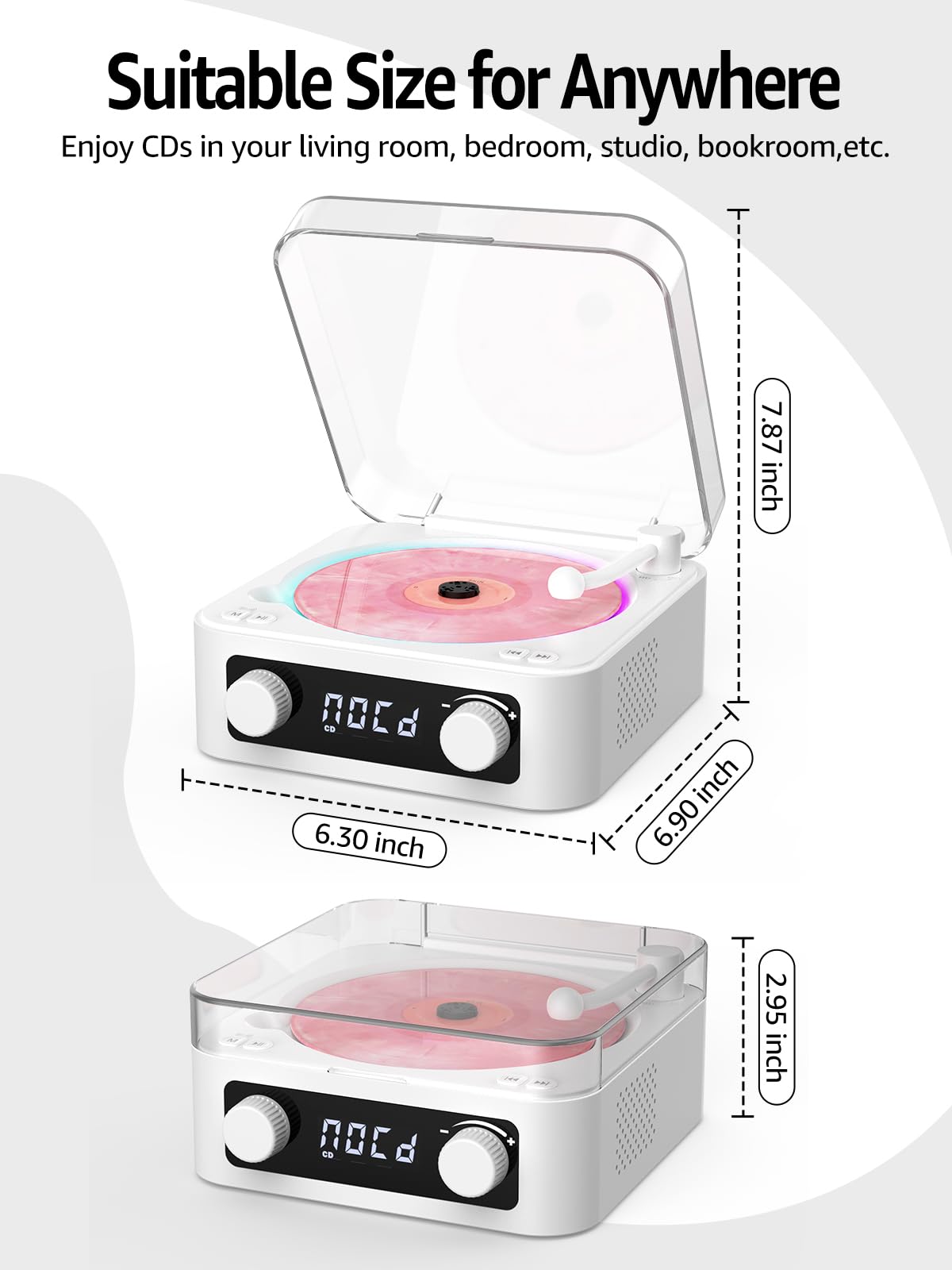 RetroAudio CD Player with Built-in Speakers HD-26