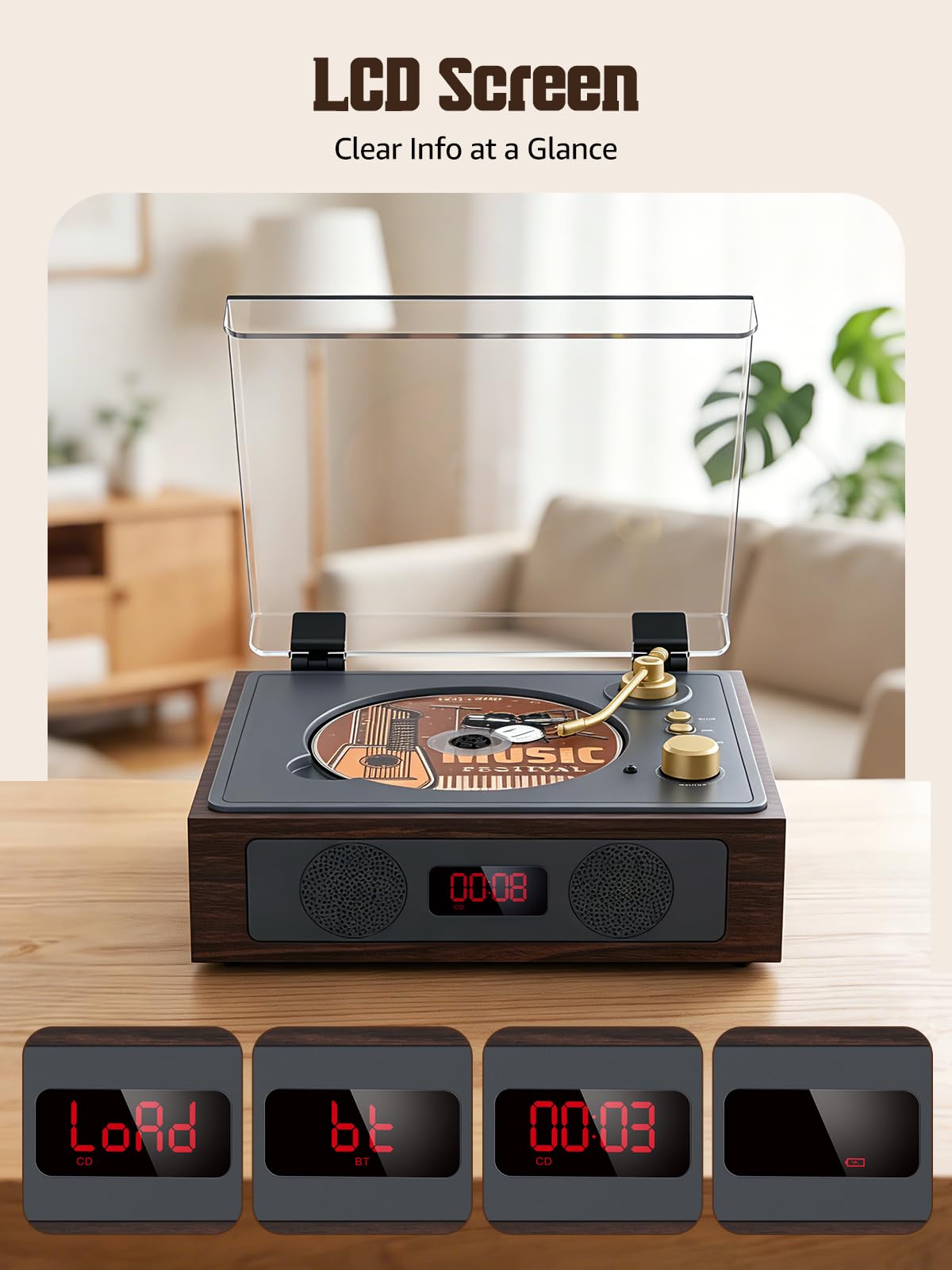 RetroAudio CD Player with LCD Screen