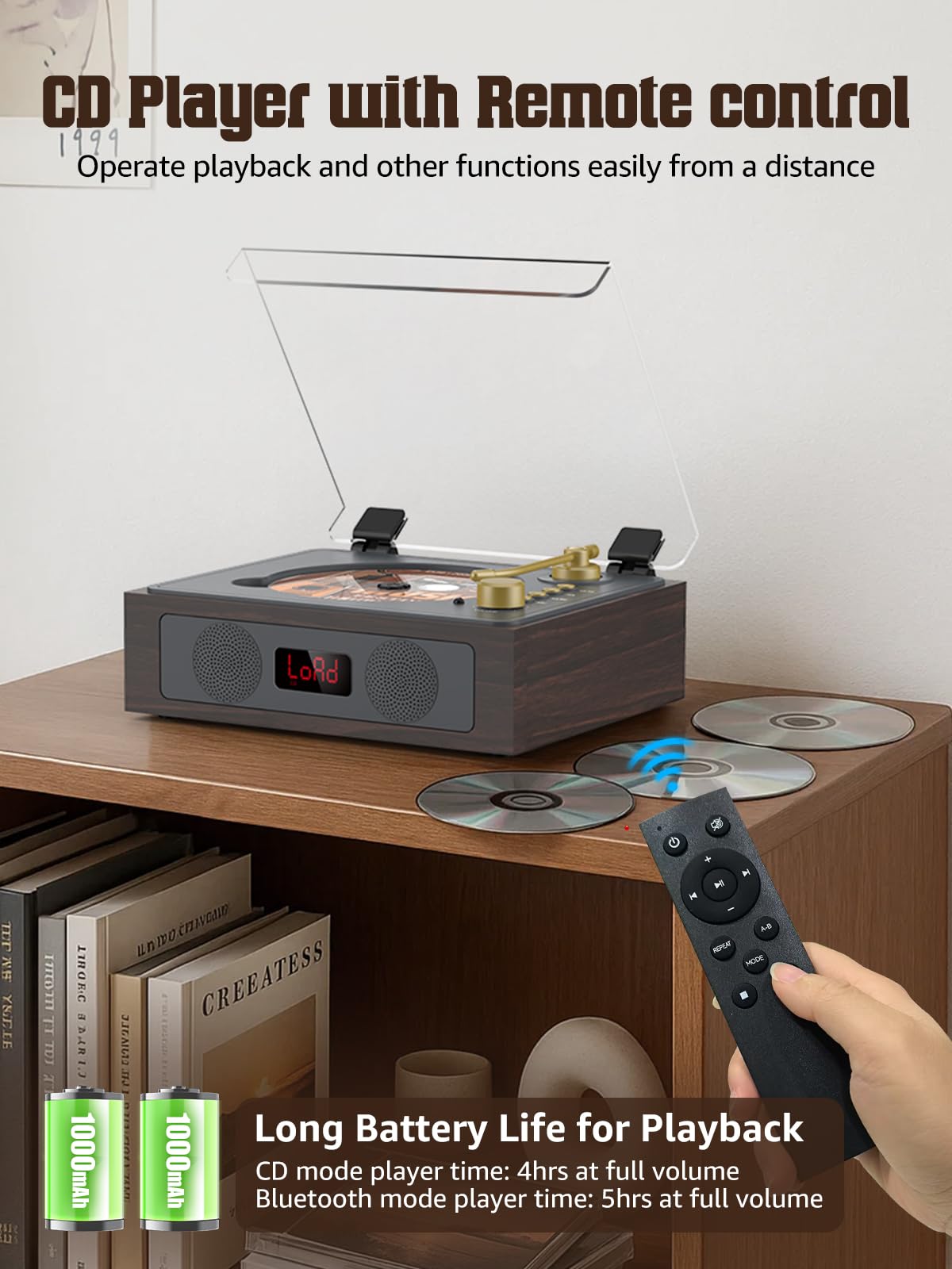 RetroAudio CD Player with LCD Screen