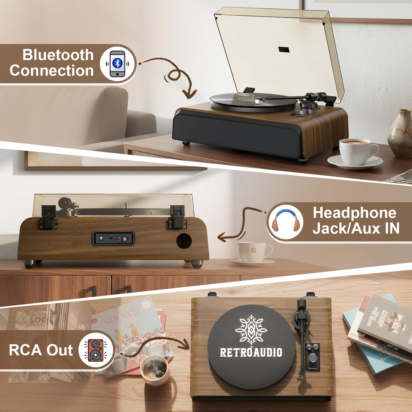 RetroAudio Vinyl Record Player T22