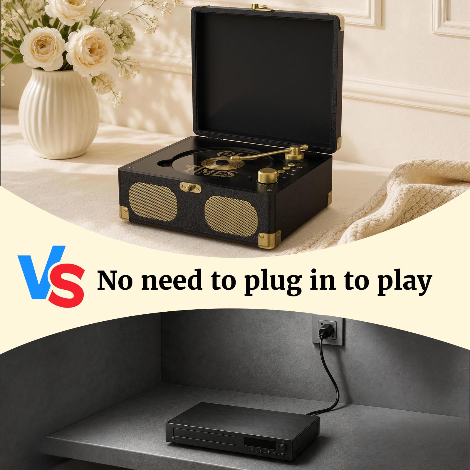 RtroAudio CD Player with Speakers Retro Portable CD Players for Home