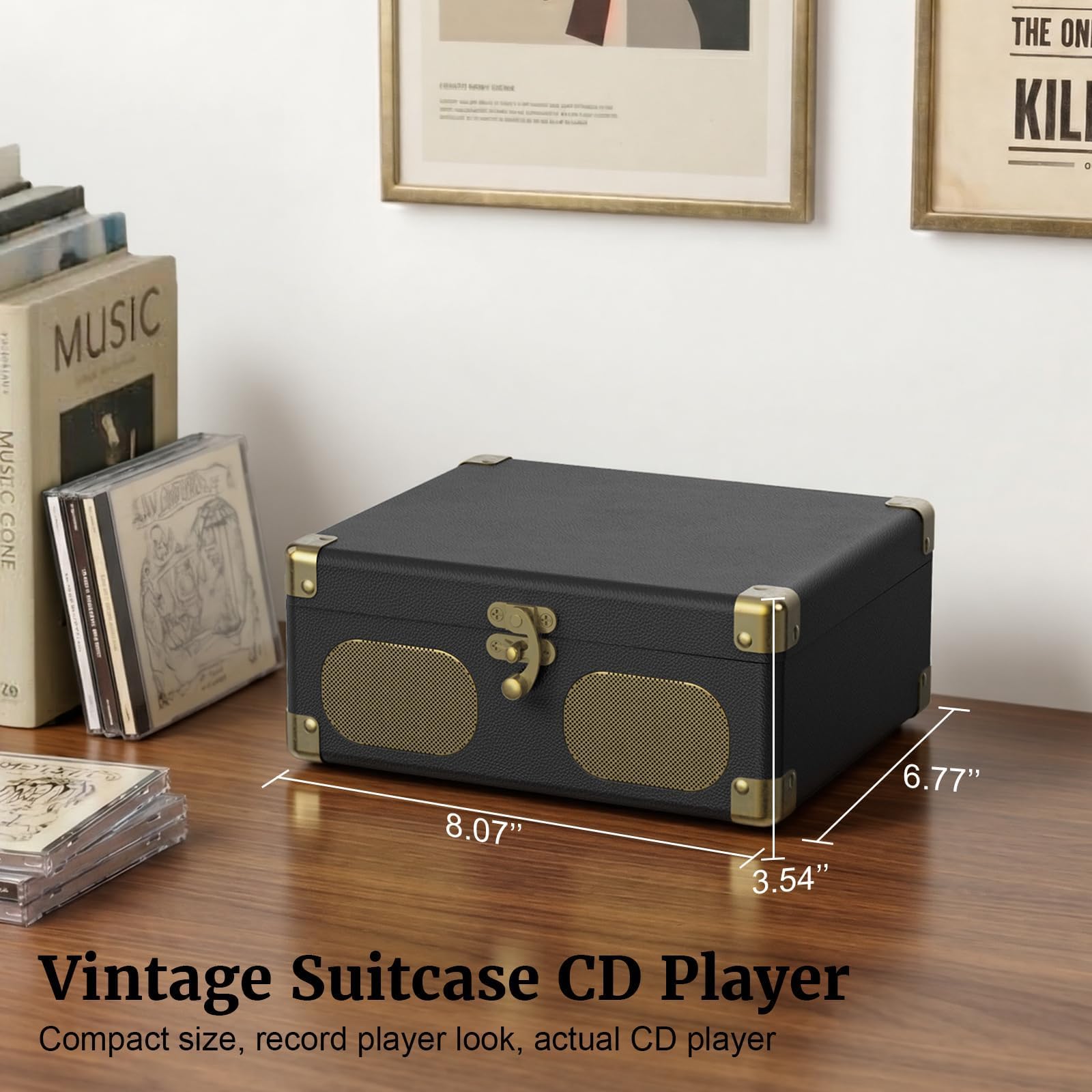 RtroAudio CD Player with Speakers Retro Portable CD Players for Home