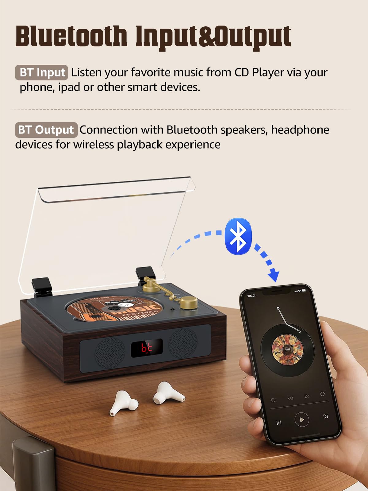 RetroAudio CD Player with LCD Screen