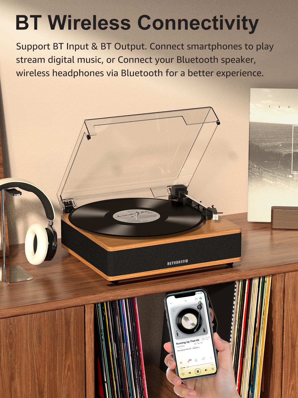 RetroAudio Vinyl Record UD005,Walnut