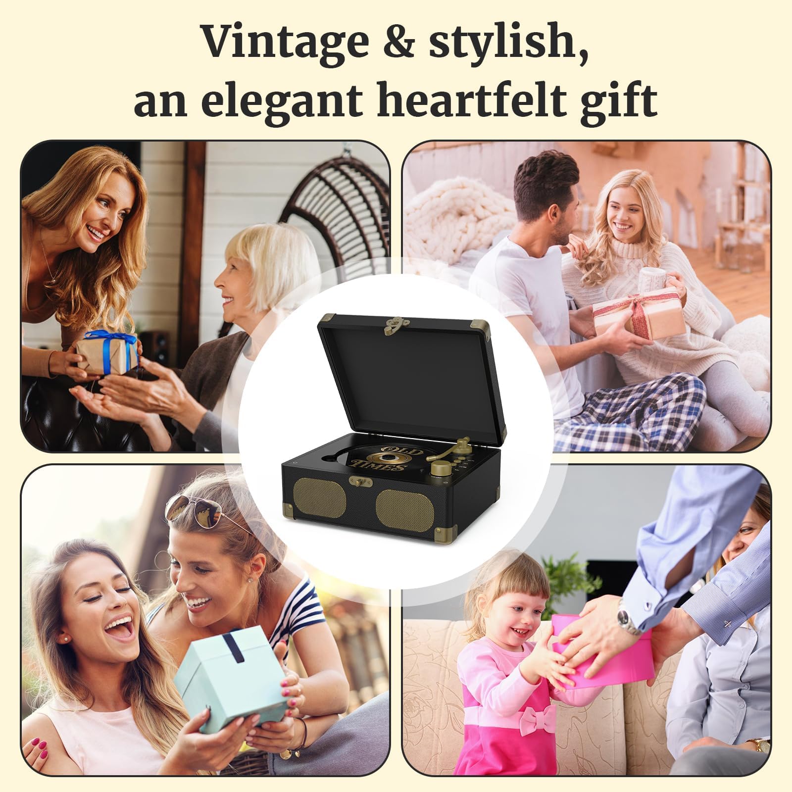 RtroAudio CD Player with Speakers Retro Portable CD Players for Home