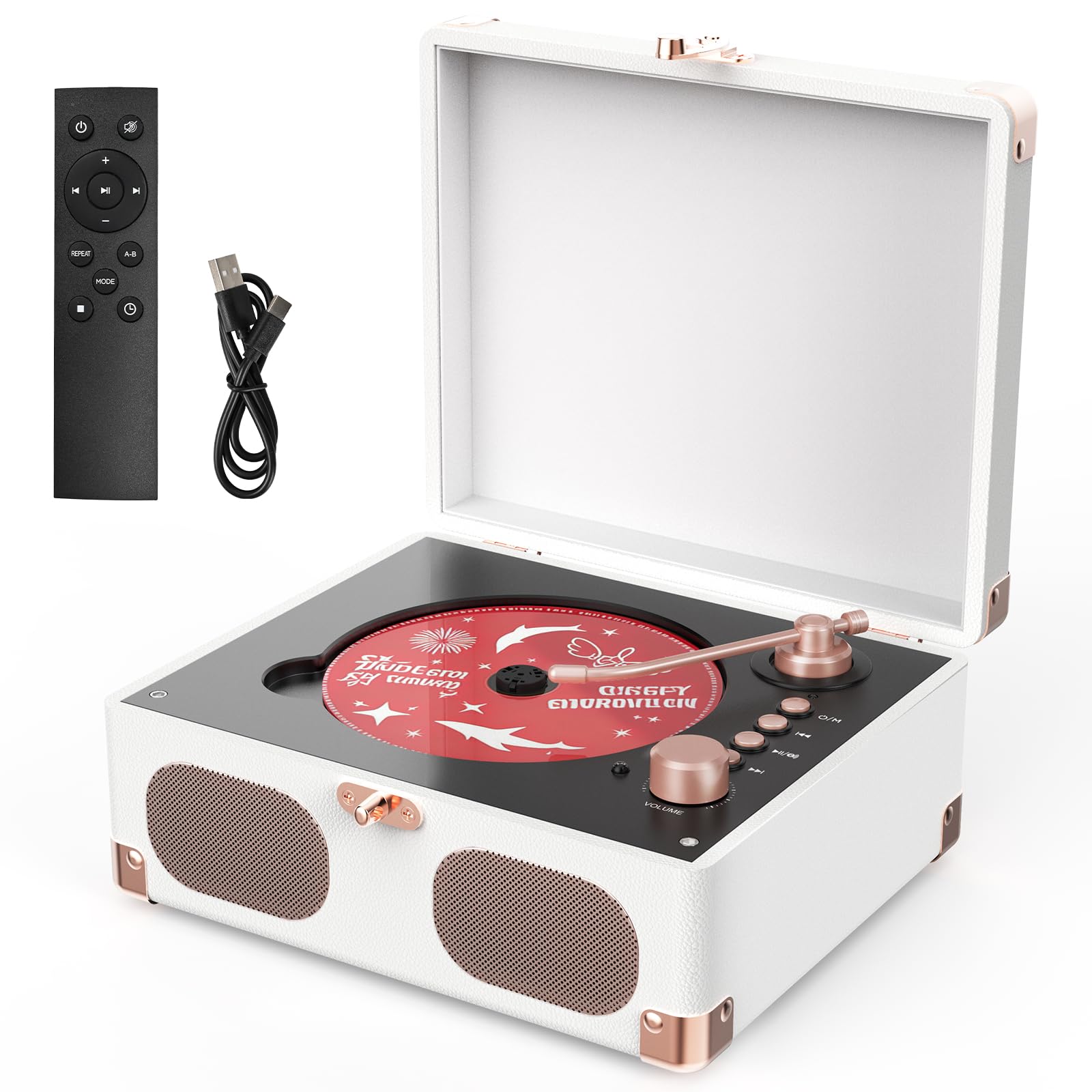 RtroAudio CD Player with Speakers Retro Portable CD Players for Home