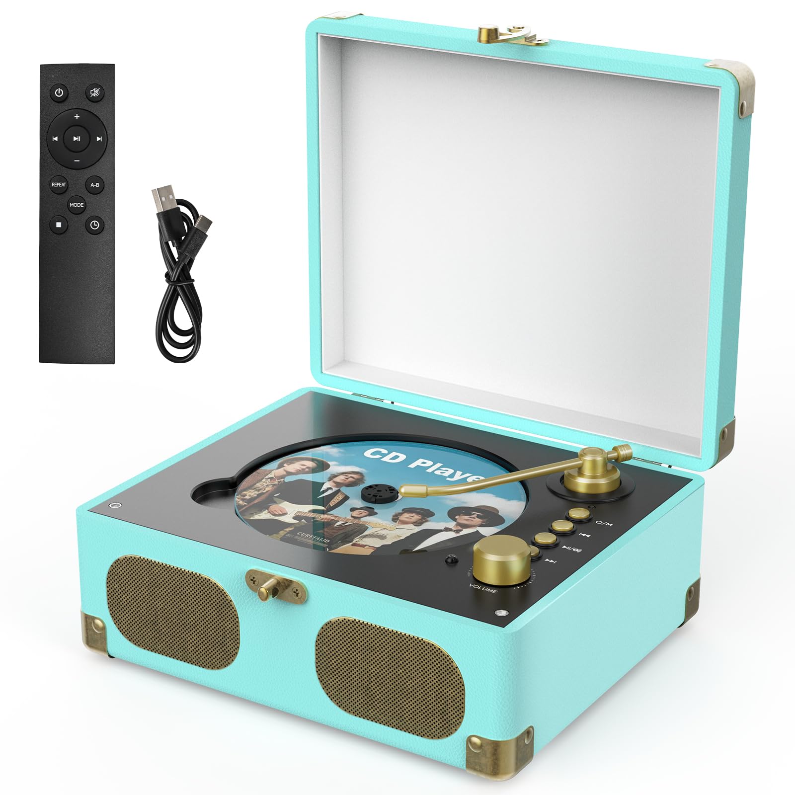 RtroAudio CD Player with Speakers Retro Portable CD Players for Home